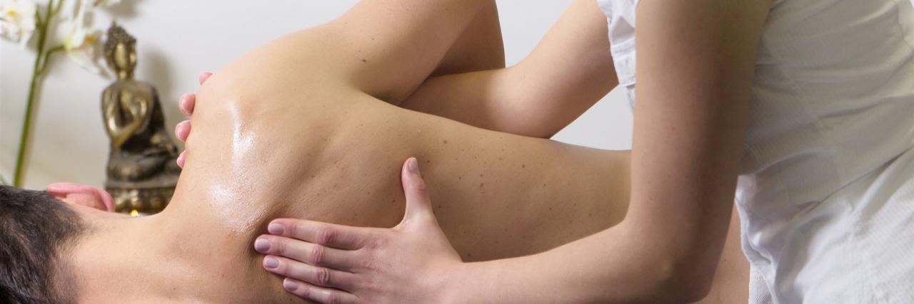 massage, schulter, mensch